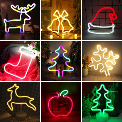 Christmas Decorative Lights, Elk Santa Claus Cute Led Lights, USB or Battery Powered, Holiday Gifts, Room Decoration