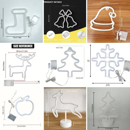 Christmas Decorative Lights, Elk Santa Claus Cute Led Lights, USB or Battery Powered, Holiday Gifts, Room Decoration